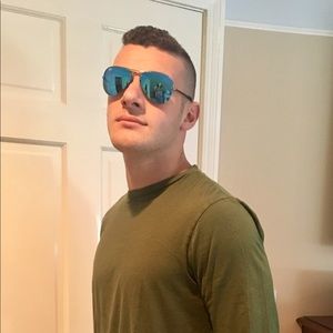 Ray-Ban semi-rimless blue flash lens